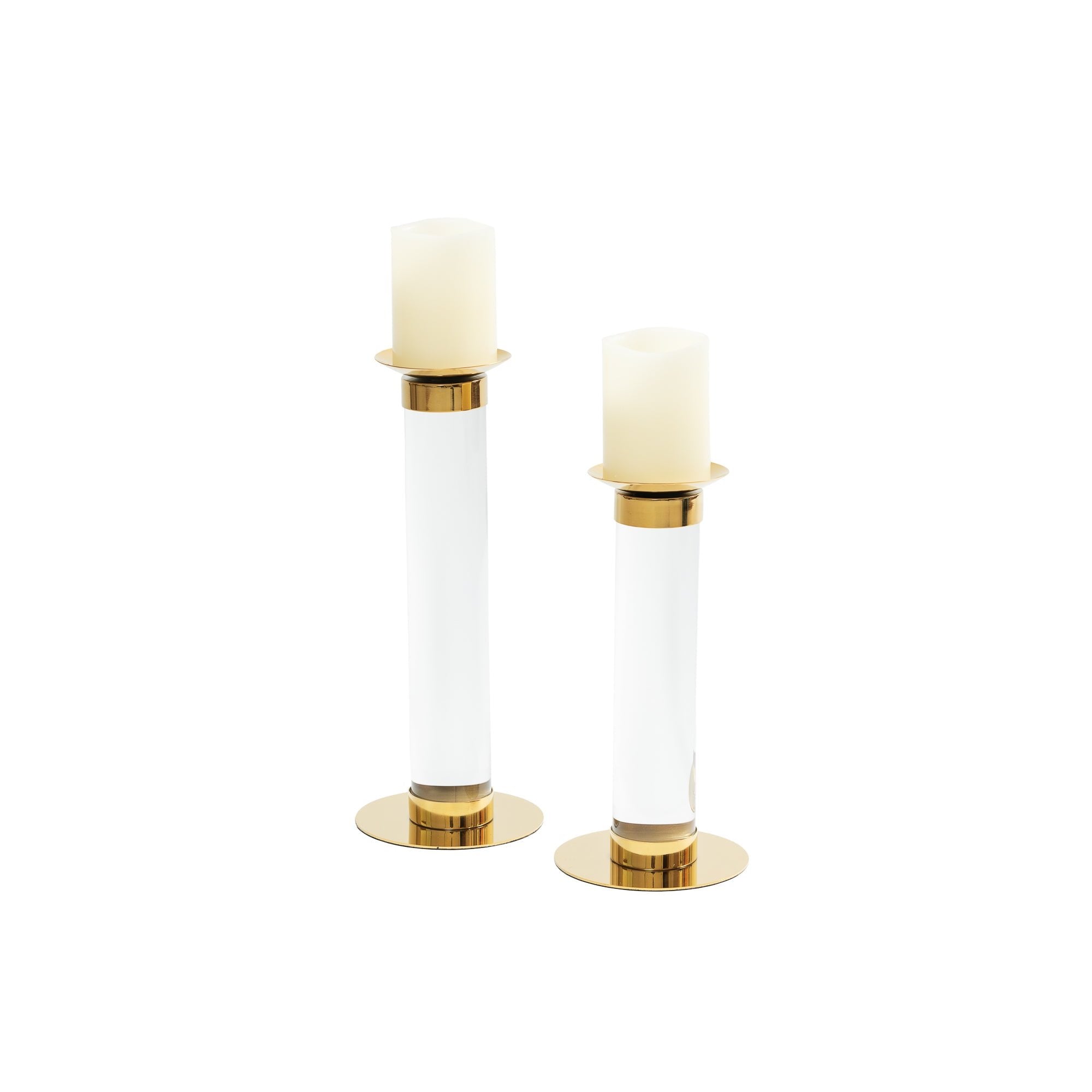Pillar Candle Holder (Large) - Polished Brass Finish & Acrylic by Liang & Eimil