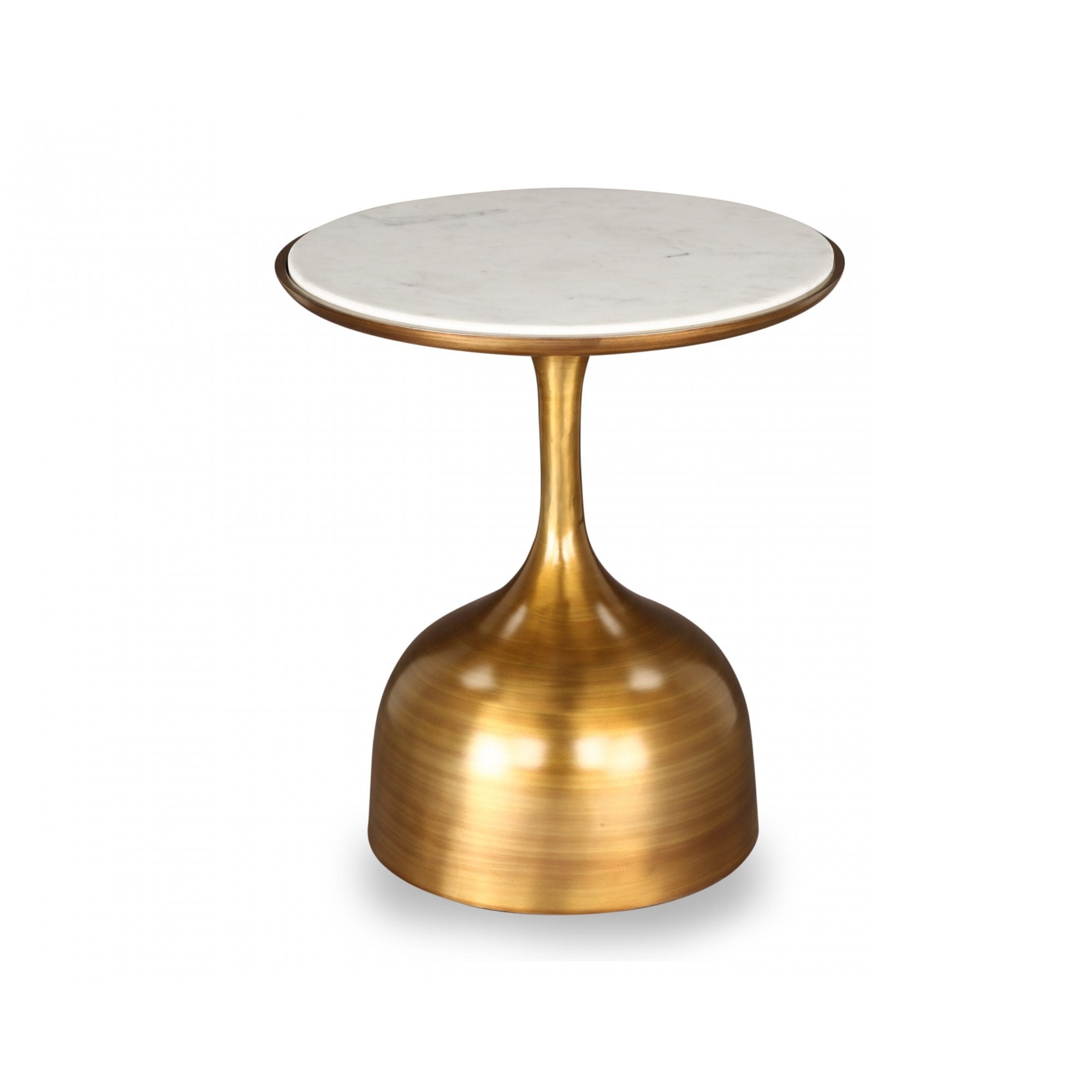 Polka Brushed Brass & White Marble Side Table by Liang & Eimil