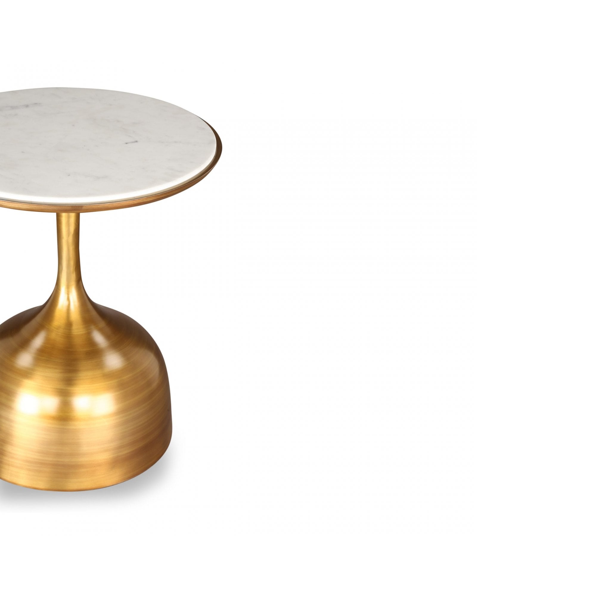 Polka Brushed Brass & White Marble Side Table by Liang & Eimil