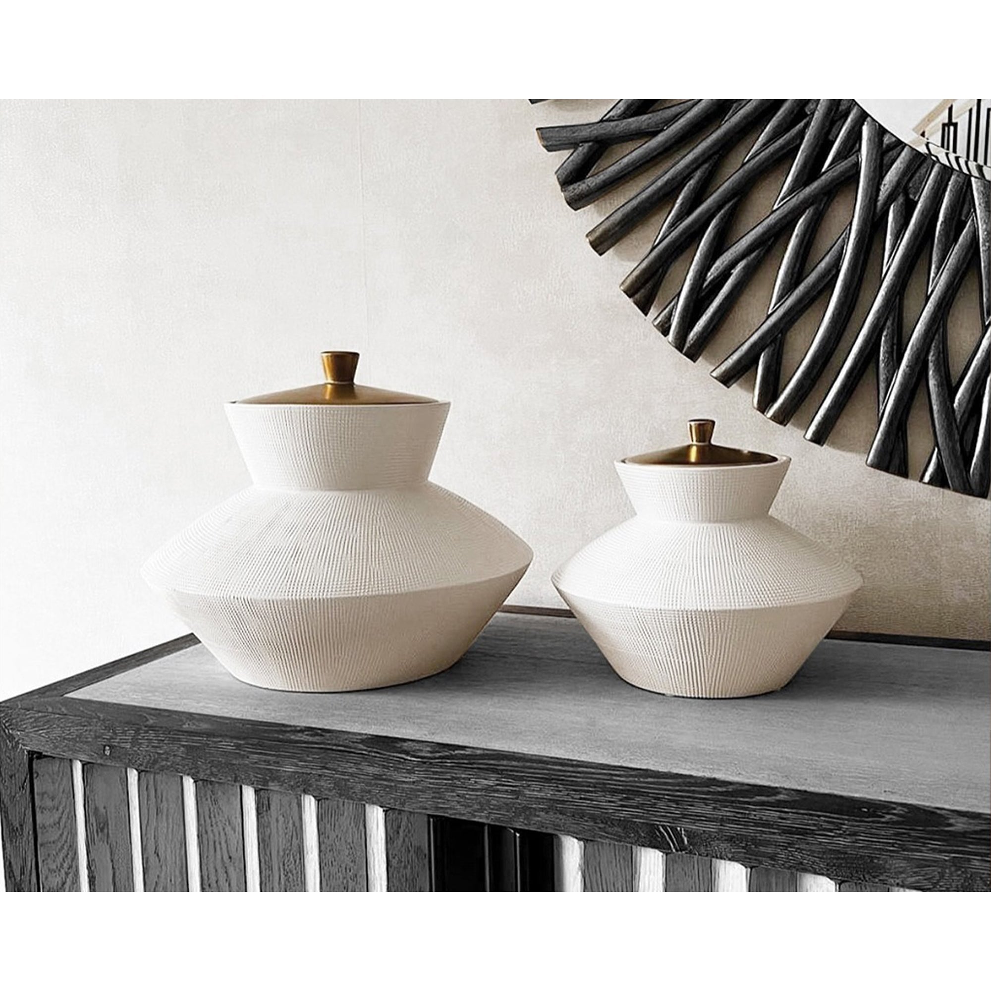 Raven Jar I White Ceramic by Liang & Eimil