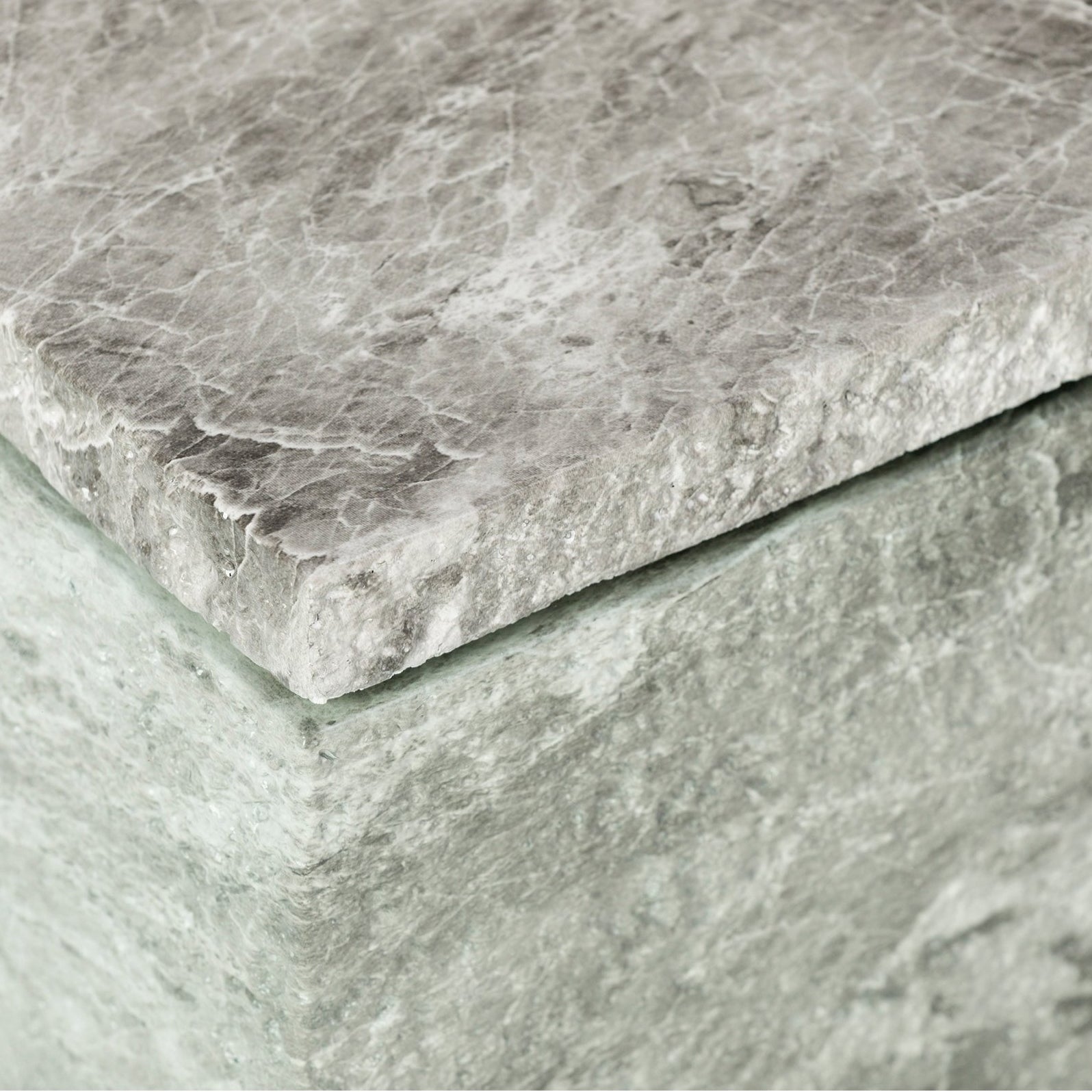 Rock Coffee Table Grey Faux Marble & Glass Top by Liang & Eimil