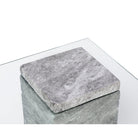 Rock Side Table Grey Faux Marble & Glass Top by Liang & Eimil