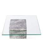 Rock Side Table Grey Faux Marble & Glass Top by Liang & Eimil