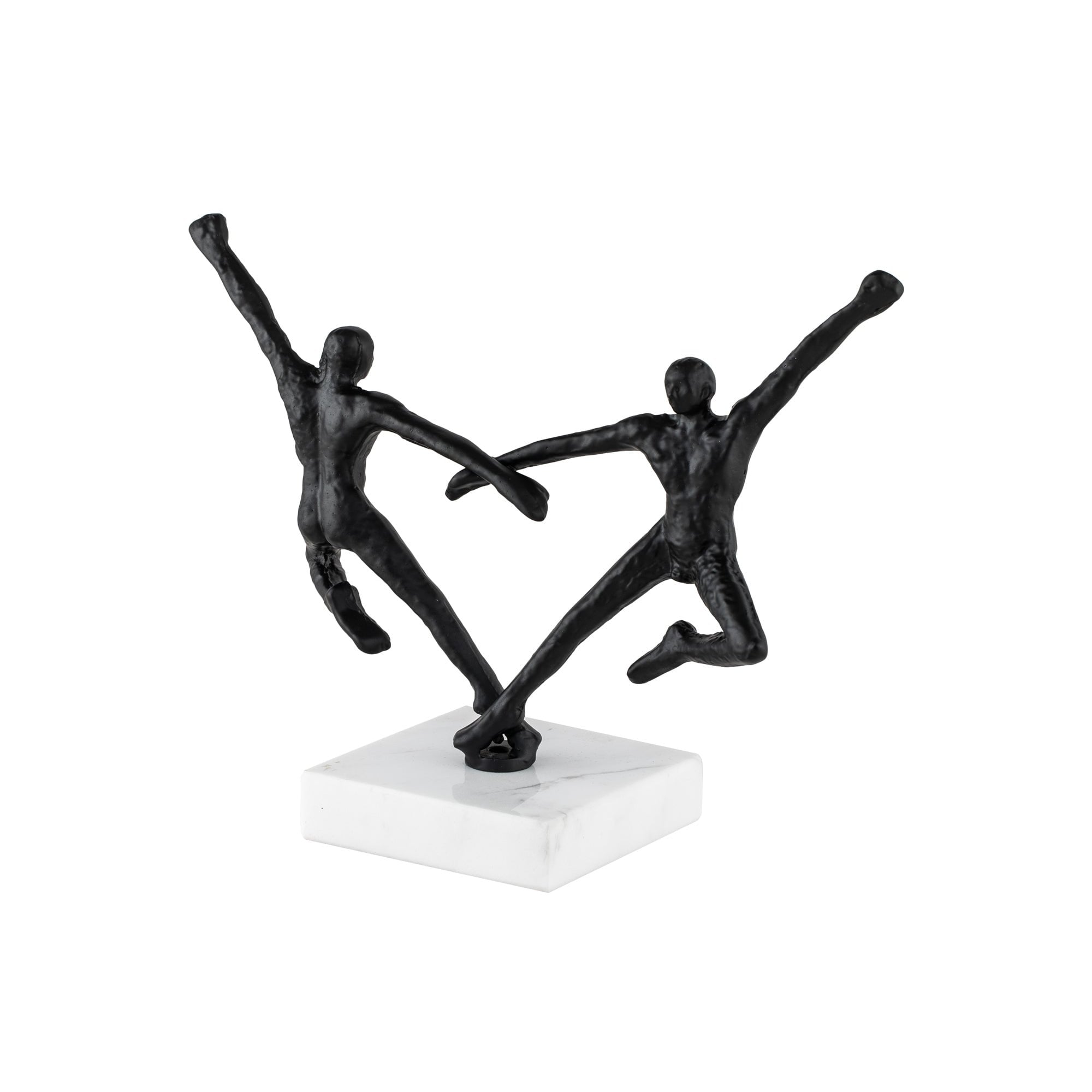 Rondo Sculpture Blackened Cast Iron & White Marble by Liang & Eimil