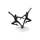 Rondo Sculpture Blackened Cast Iron & White Marble by Liang & Eimil