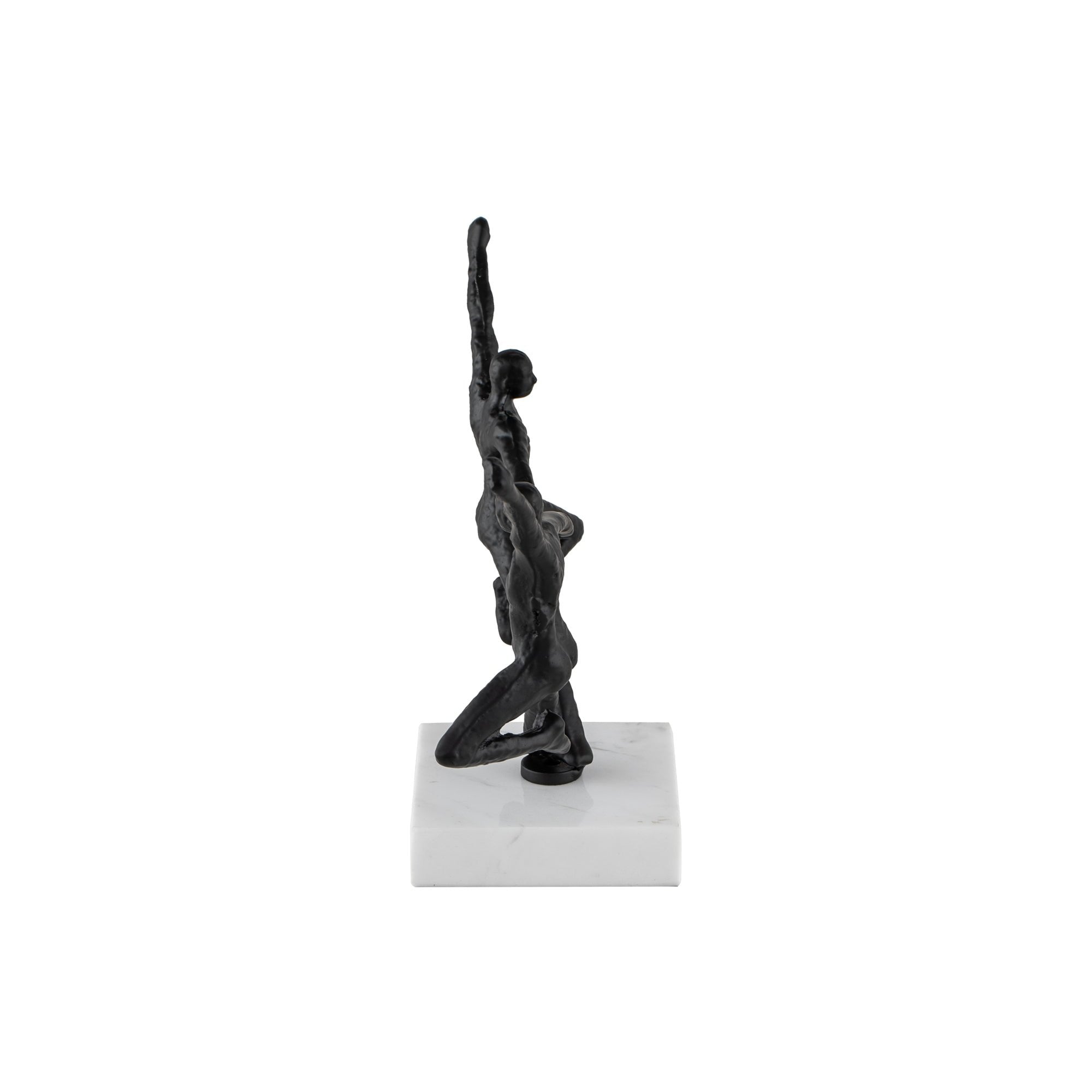 Rondo Sculpture Blackened Cast Iron & White Marble by Liang & Eimil