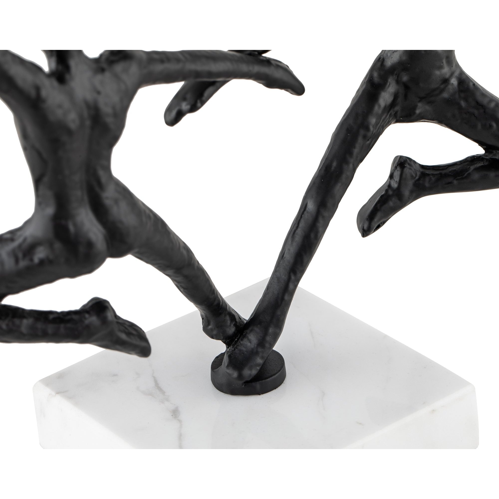 Rondo Sculpture Blackened Cast Iron & White Marble by Liang & Eimil