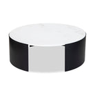 Samba Round Coffee Table Industrial Brown & White Marble Top by Liang & Eimil