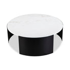 Samba Round Coffee Table Industrial Brown & White Marble Top by Liang & Eimil