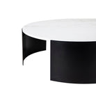 Samba Round Coffee Table Industrial Brown & White Marble Top by Liang & Eimil