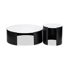 Samba Round Coffee Table Industrial Brown & White Marble Top by Liang & Eimil