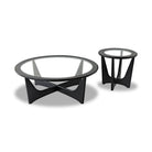 Sculpto Side Table Ash Wood & Clear Glass Top by Liang & Eimil