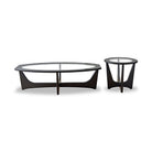 Sculpto Side Table Ash Wood & Clear Glass Top by Liang & Eimil