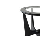 Sculpto Side Table Ash Wood & Clear Glass Top by Liang & Eimil