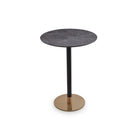 Theodore Dark Grey Ceramic Top & Brushed Brass Base Bar Table by Liang & Eimil