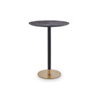 Theodore Dark Grey Ceramic Top & Brushed Brass Base Bar Table by Liang & Eimil