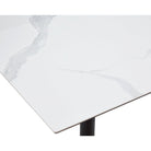 Theodore White Ceramic Top & Brushed Brass Base Dining Table by Liang & Eimil