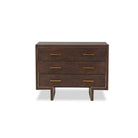 Tigur Polished Brass & Dark Brown Ash Chest Of Drawers by Liang & Eimil