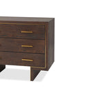 Tigur Polished Brass & Dark Brown Ash Chest Of Drawers by Liang & Eimil