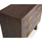 Tigur Polished Brass & Dark Brown Ash Chest Of Drawers by Liang & Eimil