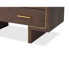 Tigur Polished Brass & Dark Brown Ash Chest Of Drawers by Liang & Eimil