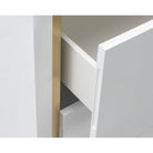 Utopia White High Gloss Bedside Table Brushed Brass by Liang & Eimil