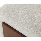 Warwick Classic Brown Wood & Boucle Sand Fabric Stool by Liang & Eimil