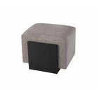 Warwick Black Ash & Bennet Grey Chenille Fabric Stool by Liang & Eimil
