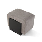 Warwick Black Ash & Bennet Grey Chenille Fabric Stool by Liang & Eimil
