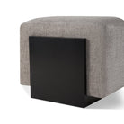 Warwick Black Ash & Bennet Grey Chenille Fabric Stool by Liang & Eimil