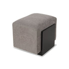 Warwick Black Ash & Bennet Grey Chenille Fabric Stool by Liang & Eimil