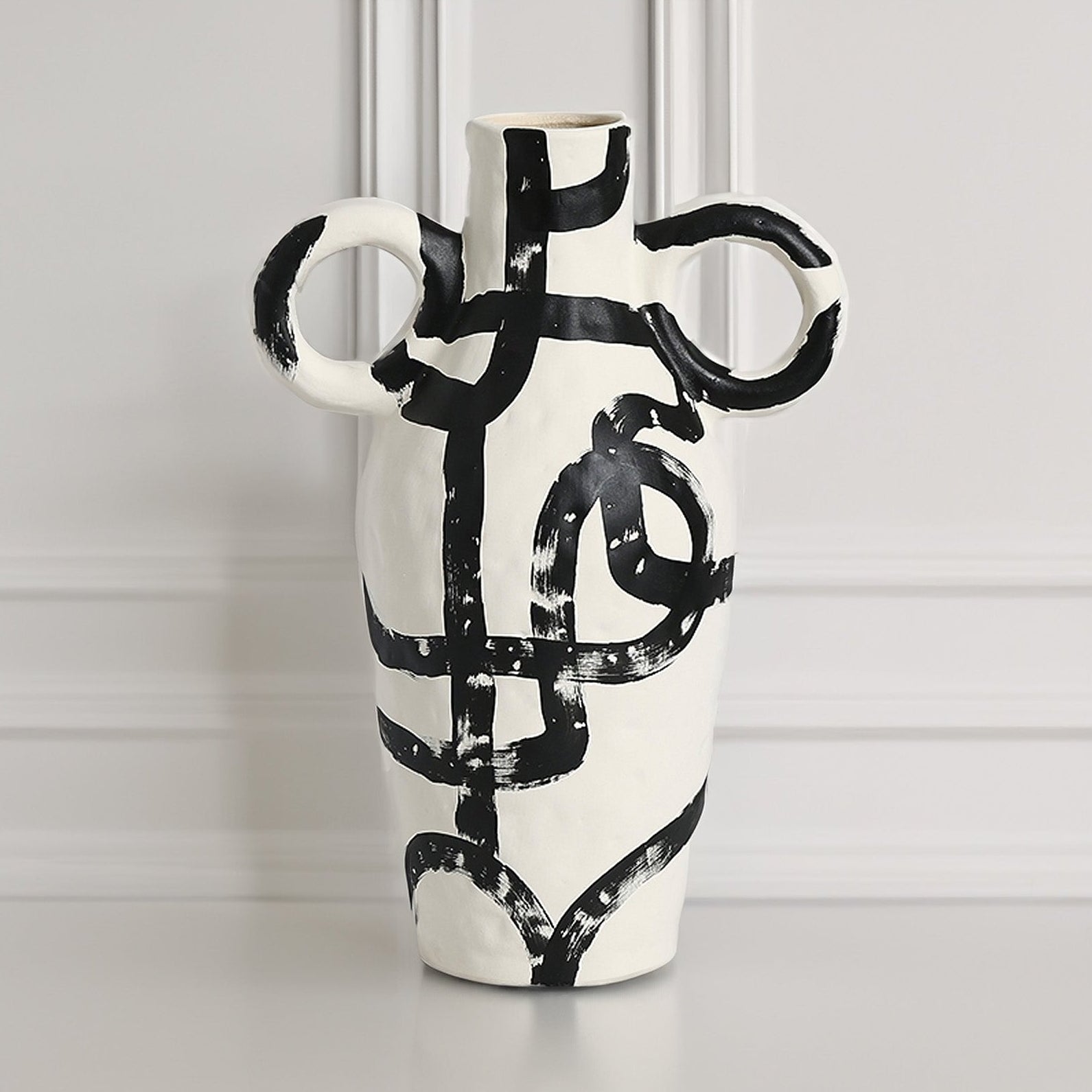 Yang White & Black Ceramic Vase by Liang & Eimil