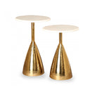 Yves Polished Brass Base & White Marble Side Table - set of two by Liang & Eimil