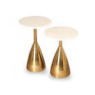 Yves Polished Brass Base & White Marble Side Table - set of two by Liang & Eimil