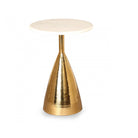 Yves Polished Brass Base & White Marble Side Table - set of two by Liang & Eimil