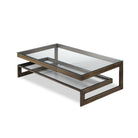 Ziggi Coffee Table Antique Bronze Hairline Frame & Glass Top by Liang & Eimil