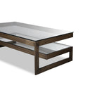 Ziggi Coffee Table Antique Bronze Hairline Frame & Glass Top by Liang & Eimil