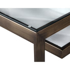 Ziggi Coffee Table Antique Bronze Hairline Frame & Glass Top by Liang & Eimil