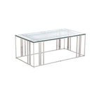 Lafayette Coffee Table Polished Stainless Steel Frame & Glass Top by Liang & Eimil