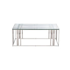 Lafayette Coffee Table Polished Stainless Steel Frame & Glass Top by Liang & Eimil
