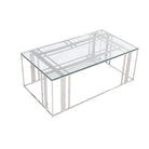 Lafayette Coffee Table Polished Stainless Steel Frame & Glass Top by Liang & Eimil