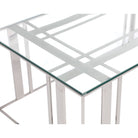 Lafayette Coffee Table Polished Stainless Steel Frame & Glass Top by Liang & Eimil