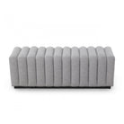 Kalum Boucle Grey Fabric Bench Seat by Liang & Eimil