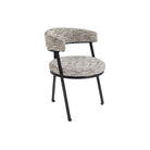 Bonnet Matt Black & Sherpa Grey Fabric Dining Chair by Liang & Eimil