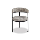 Bonnet Matt Black & Sherpa Grey Fabric Dining Chair by Liang & Eimil