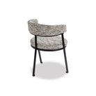 Bonnet Matt Black & Sherpa Grey Fabric Dining Chair by Liang & Eimil