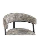 Bonnet Matt Black & Sherpa Grey Fabric Dining Chair by Liang & Eimil