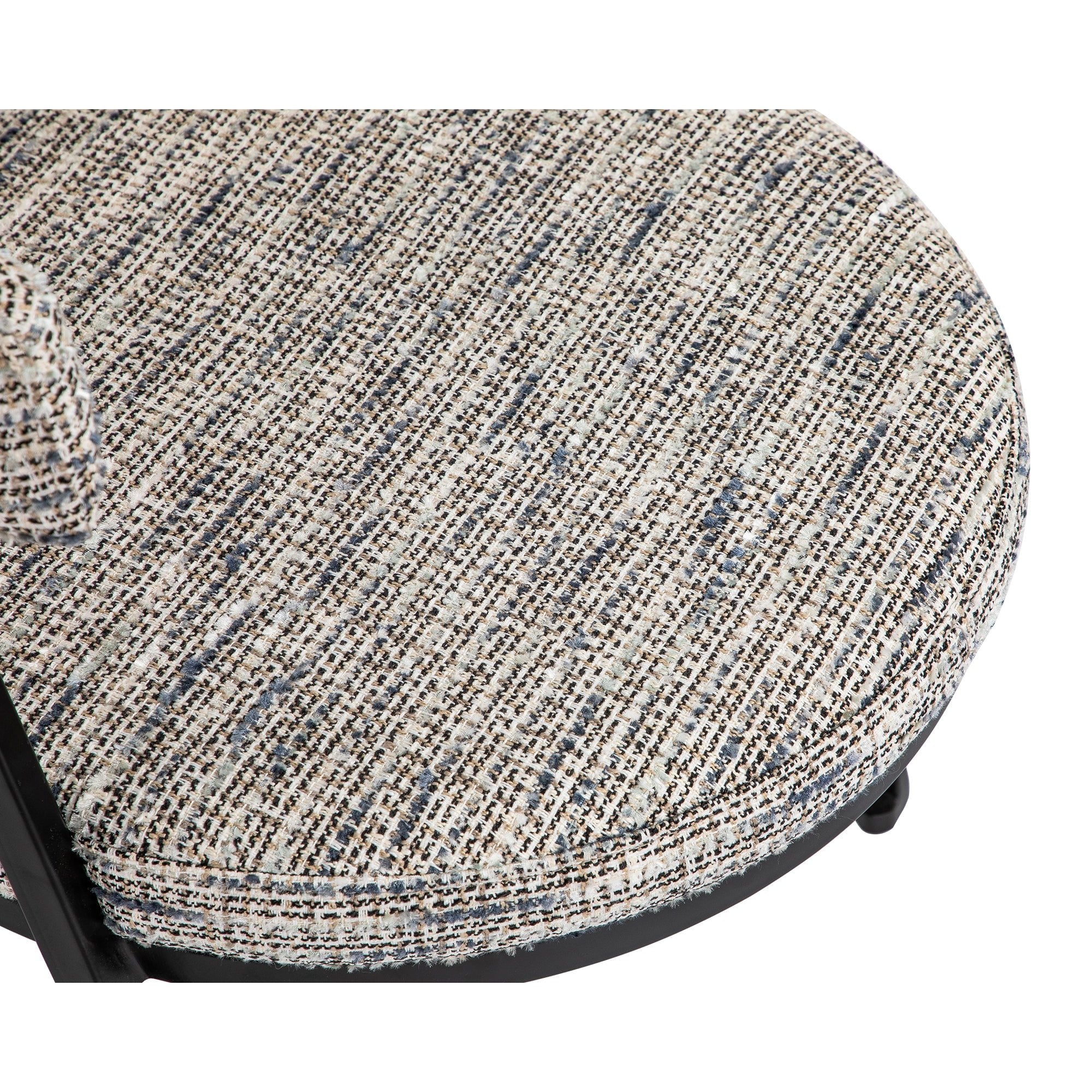 Bonnet Matt Black & Sherpa Grey Fabric Dining Chair by Liang & Eimil