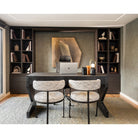 Bonnet Matt Black & Sherpa Grey Fabric Dining Chair by Liang & Eimil