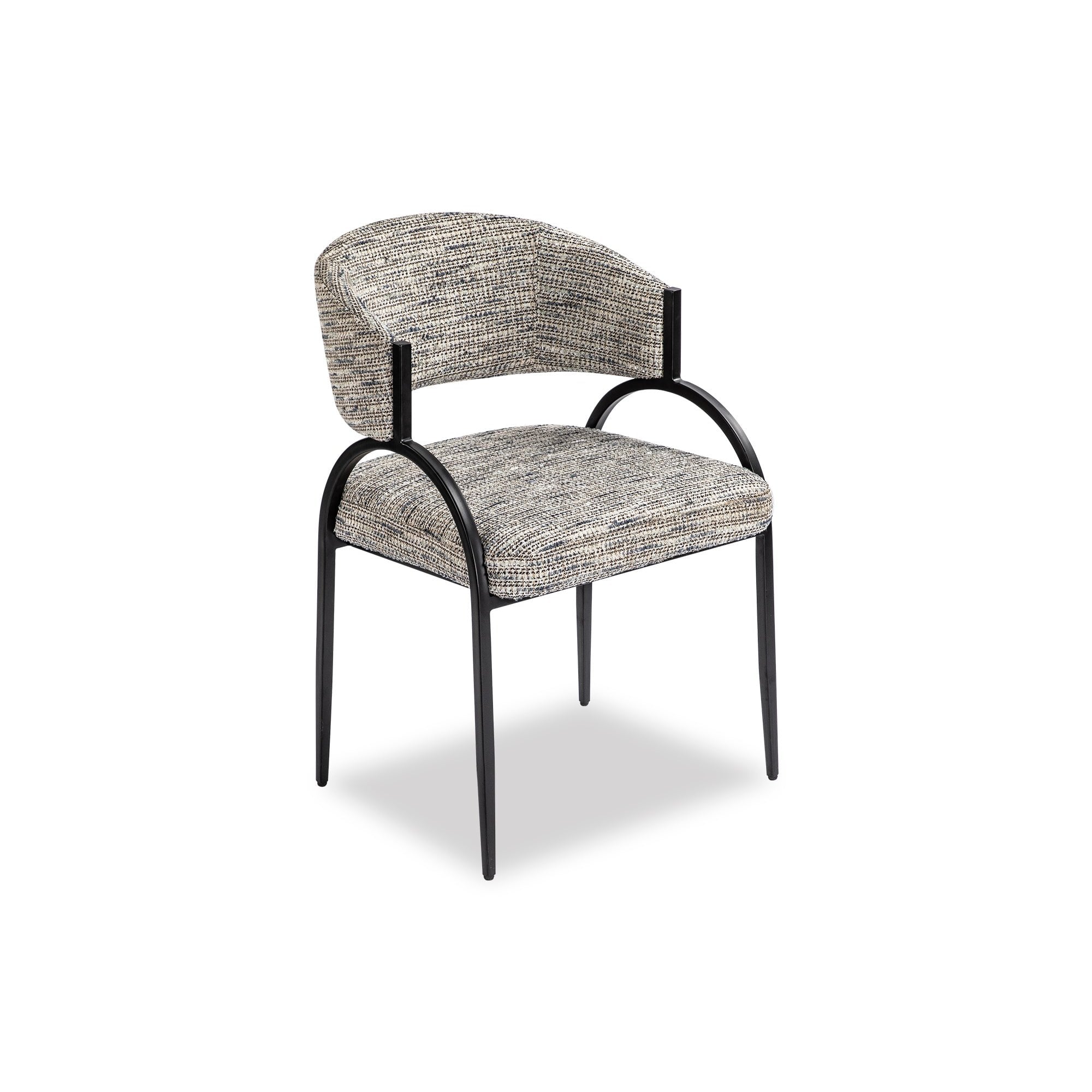 Pavilion Dining Chair Iron Frame & Sherpa Grey Fabric Upholstery by Liang & Eimil
